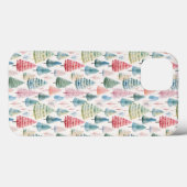 Colourful Pastel Christmas Pine Trees Pattern Case-Mate iPhoneケース (裏面 (横))