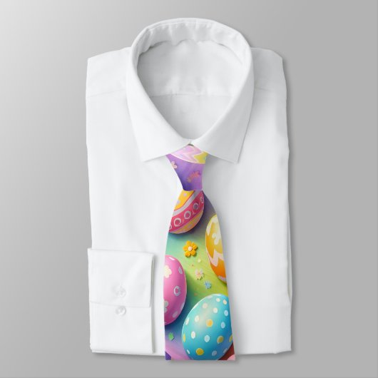 Colourful pastel Easter egg pattern festive neckti ネクタイ (タイ)