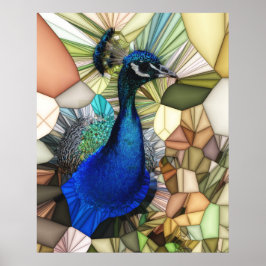 Colourful Peacock Mosaic Poster ポスター