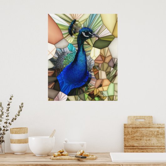 Colourful Peacock Mosaic Poster ポスター (キッチン)