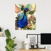 Colourful Peacock Mosaic Poster ポスター (ホームオフィス)