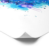 Colourful Peacock Watercolour Art ポスター (角)