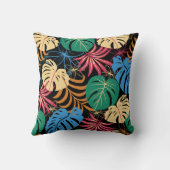 Colourful pillow with a tropical leaf pattern クッション (裏面)