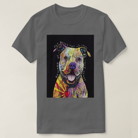 Colourful Pit Bulls pitbull lover  Tシャツ (デザイン正面)