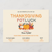 Colourful Pumpkin Thanksgiving Potluck Invitation 招待状 (正面)