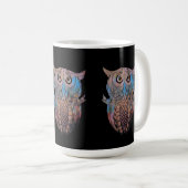 Colourful Quirky Owl Mug Coffee Tea コーヒーマグカップ (正面右)