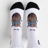 Colourful Quirky Owl Socks ソックス (上部)