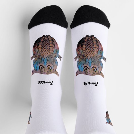 Colourful Quirky Owl Socks ソックス (上部)