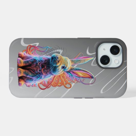 Colourful Rabbit phone case iPhone 15ケース (裏面横)