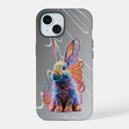 Colourful Rabbit phone case iPhone 15ケース (裏面)