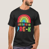 Colourful Rainbow 100 Days Of Pre K Day Of School Tシャツ (正面)