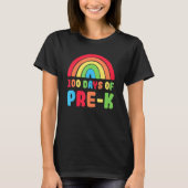 Colourful Rainbow 100 Days Of Pre K Day Of School Tシャツ (正面)
