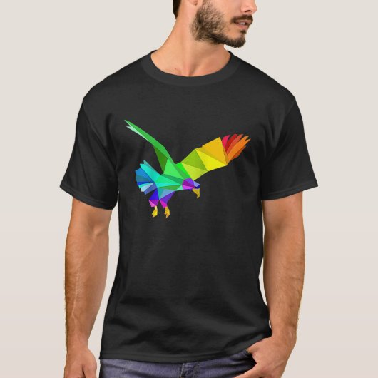 Colourful Rainbow Eagle Bird Animal Bird of Prey R Tシャツ (正面)
