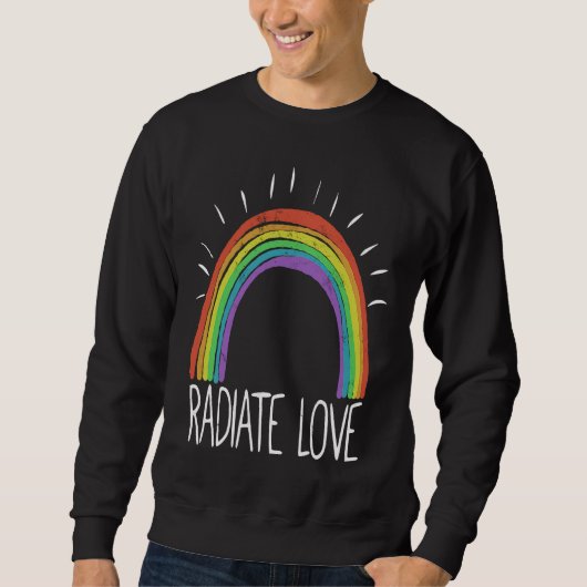 Colourful Rainbow T  Radiate Positivity Motivation スウェットシャツ (正面)