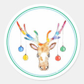 Colourful Reindeer ラウンドシール (正面)