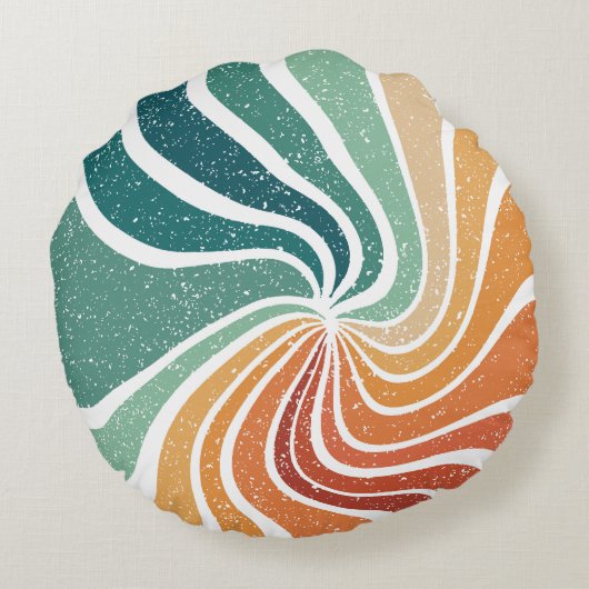 Colourful Retro Patterned Style ラウンドクッション (裏面)