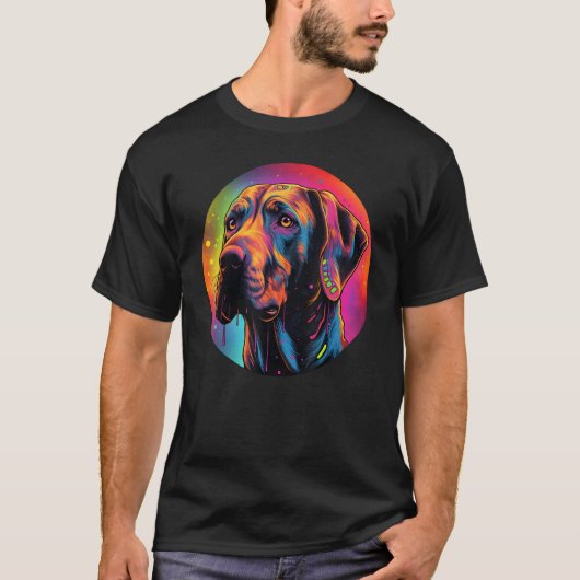 Colourful Rhodesian Ridgeback Dog Dad Mom Graffity Tシャツ (正面)