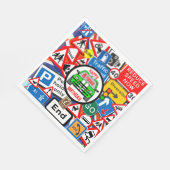 Colourful Road Signs Collage Birthday Party Napkin スタンダードランチョンナプキン (角)