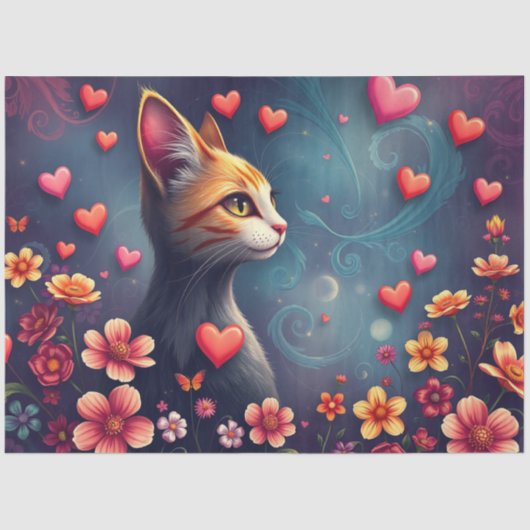 Colourful Romantic Cats Tissue Paper 薄葉紙 (正面)