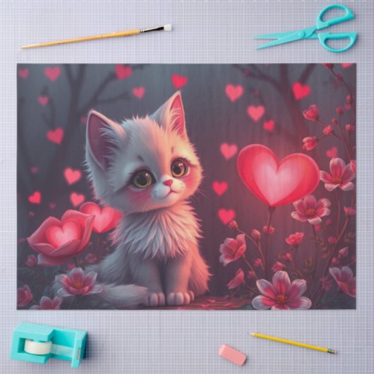 Colourful Romantic Cats Tissue Paper 薄葉紙 (クラフト)