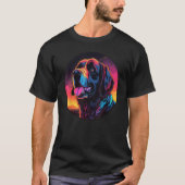 Colourful Saint Bernard Dog Dad Mom Graffity Tシャツ (正面)