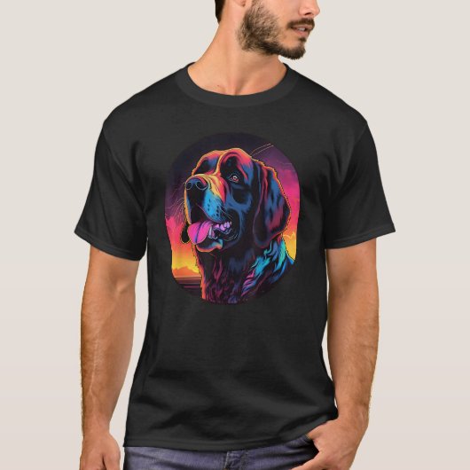 Colourful Saint Bernard Dog Dad Mom Graffity Tシャツ (正面)