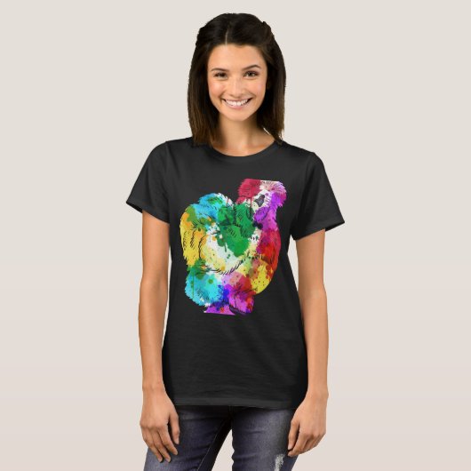 Colourful Silk Chicken Fan Animal Tシャツ (正面フル)