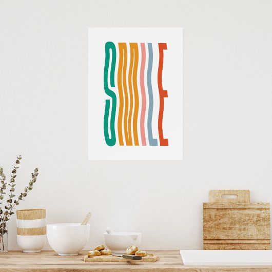 Colourful smile phrase kids room ポスター (キッチン)