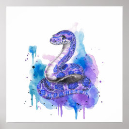 Colourful Snake Watercolor Artwork ポスター