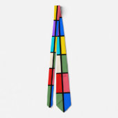 Colourful Square Grid Socks – Retro Geometric ネクタイ (裏面)
