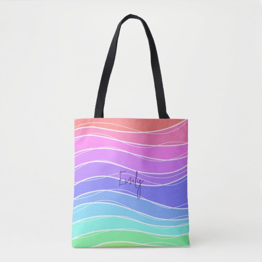 Colourful Stripes Gradient Tote Bag トートバッグ (正面)