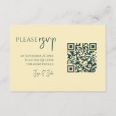 Colourful summer flowers QR code, Wedding RSVP エンクロージャーカード (正面)