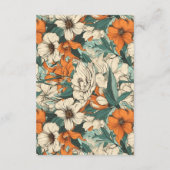 Colourful summer flowers QR code, Wedding RSVP エンクロージャーカード (裏面)