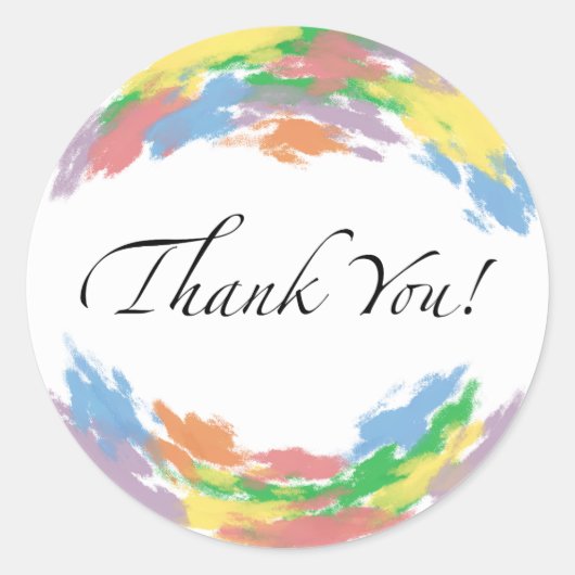Colourful Thank You Sticker ラウンドシール (正面)