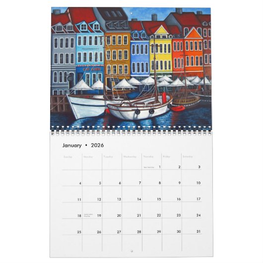 Colourful Travels 2-Page Calendar by Lisa Lorenz カレンダー (1月 2026)