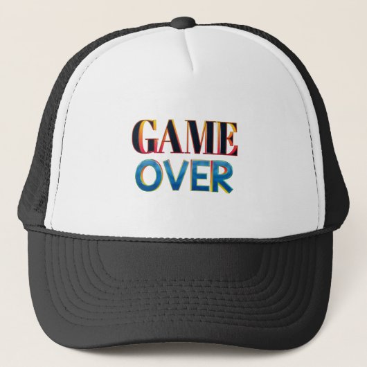 colourful Trucker hat with "Game Over"  キャップ (正面)