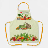 Colourful Vegetables I Love Vegetable Custom text エプロン (正面)