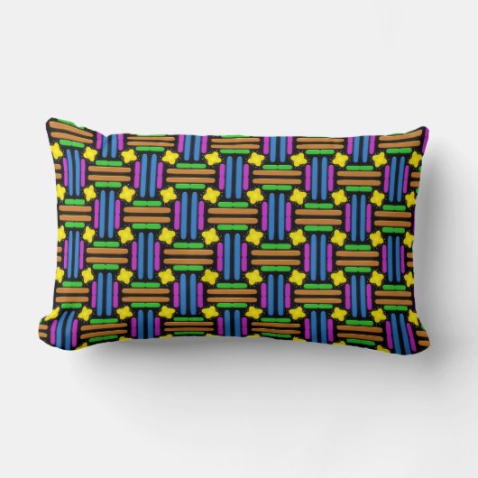 Colourful vibrant geometric pattern  ランバークッション (正面)