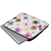 Colourful Watercolour Floral Pattern ラップトップスリーブ (正面下部)