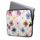 Colourful Watercolour Floral Pattern ラップトップスリーブ (正面左)