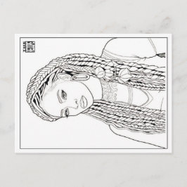 Colouring Post Card | Girl With Da Braidz シーズンポストカード