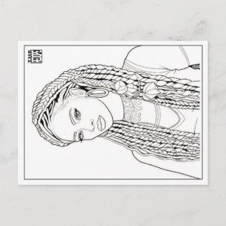 Colouring Post Card | Girl With Da Braidz シーズンポストカード