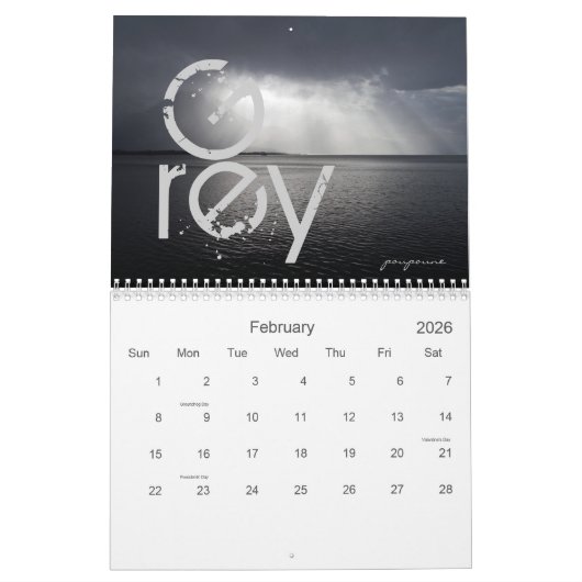 colours カレンダー (2月 2026)