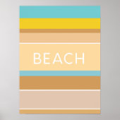 Colours of the Beach Sand Ocean Modern Abstract ポスター (正面)