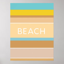Colours of the Beach Sand Ocean Modern Abstract ポスター