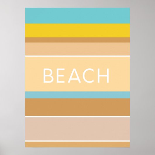 Colours of the Beach Sand Ocean Modern Abstract ポスター (正面)
