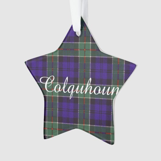 Colquhounの一族の格子縞のスコットランド人のタータンチェック オーナメント (正面)