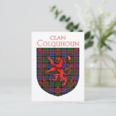 Colquhoun Tartan Scottish Plaid Lion Rampant ポストカード (スタンド正面)