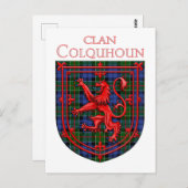 Colquhoun Tartan Scottish Plaid Lion Rampant ポストカード (正面/裏面)