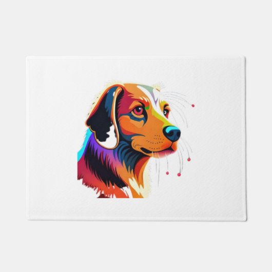 Colrful Dog Graphic - ドアマット (正面)